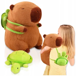 Kapibara Z Plecakiem Żółwiem Maskotka 30CM 2w1 Zabawka Idealna - Plecaki - miniaturka - grafika 1