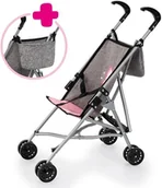 Wózki dla lalek - Wózek dla lalek z torbą szary - miniaturka - grafika 1