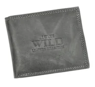 Portfele - Portfel Męski Skórzany ALWAYS WILD Skóra Licowa Mały Poziomy RFID N0035-CHM/8694 CZARNY 10 x 9 x 2 [cm] - miniaturka - grafika 1