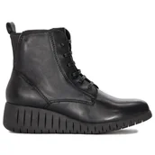 Botki damskie - Marco Tozzi Botki damskie ocieplane Black Comb czarne-38 - miniaturka - grafika 1