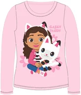 Bluzy dla dziewczynek - Dziecięce bluzka bawełniana Koci Domek Gabi Pudrowy Róż - miniaturka - grafika 1