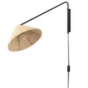 Lampa ścienna rattanowa naturalna PALENA