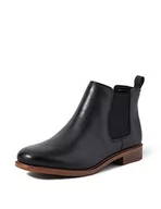 Kozaki damskie - Clarks Damskie buty Taylor Shine_z krótką cholewką, kozaki Chelsea Boots, Czarny Black Leather, 36 EU - miniaturka - grafika 1