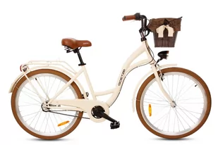 Goetze, Rower Miejski Style 26" 3 Biegi Kremowo Brązowy, Kosz - Rowery Goetze, Rower Miejski Style 26" 3 Biegi Kremowo Brązowy, Kosz - Rowery - miniaturka - grafika 1