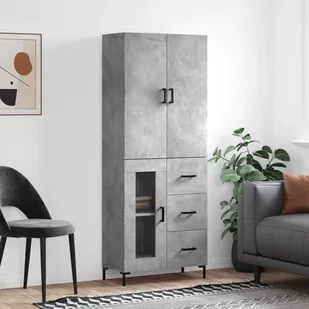 vidaXL Witrynka, szarość betonu 69,5x34x180 cm materiał drewnopochodny - Witryny vidaXL Witrynka, szarość betonu 69,5x34x180 cm materiał drewnopochodny - Witryny - miniaturka - grafika 1