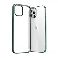 Etui i futerały do telefonów - Joyroom New Beautiful Series ultra cienkie przezroczyste etui z metaliczną ramką do iPhone 12 Pro Max zielony (JR-BP796) - miniaturka - grafika 1