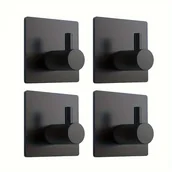 Inne - Zestaw 4 mocnych haczyków ścienych na klej: Wodoszczelne ze stali nierdzewnej do zawieszania płaszczy, , ręczników, szlafroków - Nadające się do - miniaturka - grafika 1