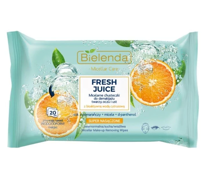 Bielenda FRESH JUICE CHUSTECZKI MICELARNE POMARAŃCZA 20SZT