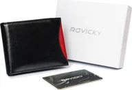 Portfele - Rovicky Portfel męski z naturalnej skóry licowej, etui z okienkiem na zdjęcie Rovicky Nie dotyczy - miniaturka - grafika 1