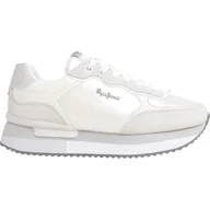 Trampki damskie - Pepe Jeans Damskie trampki RUSPER SHINE, białe (białe), 40 UK, biały, 42 EU - miniaturka - grafika 1