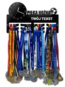 Piłka nożna - Wieszak na medale z zegarem PIŁKA NOŻNA twoje imię dowolny tekst 436.1 - miniaturka - grafika 1