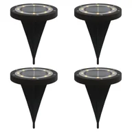 Lampy ogrodowe - vidaXL Solarne lampki gruntowe, z kolcami, 4 szt., ciepłe białe - miniaturka - grafika 1