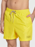 Kąpielówki męskie - Calvin Klein Swimwear Szorty kąpielowe KM0KM00787 Żółty Regular Fit - miniaturka - grafika 1