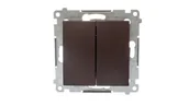 Wyłączniki światła i elektryczne - Kontakt Simon Przycisk podwójny zwierny SIMON 54 DP2.01/46 - brąz - miniaturka - grafika 1