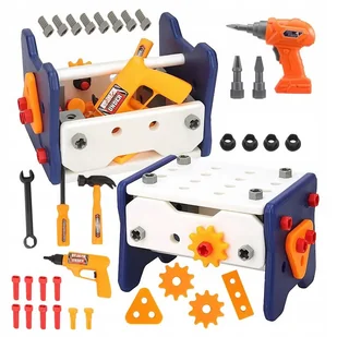 Zestaw Skrzynka Z Narzędziami Dla Dzieci Warsztat 2W1 Stolik Wkrętarka - Zabawki interaktywne dla dzieci - miniaturka - grafika 1