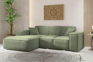 Sofa w kształcie L SIENA narożnik tkanina Poso jasnozielony lewy - Narożniki - miniaturka - grafika 1