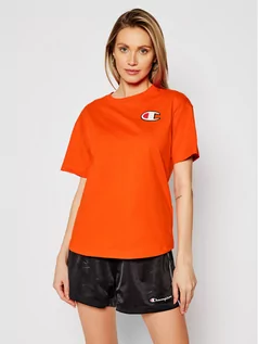 Koszulki i topy damskie - Champion T-Shirt Patch 112651 Pomarańczowy Custom Fit - grafika 1