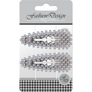 Ozdoby do włosów - Top Choice Fashion Design Spinki typu "Pyk" perła srebrna (23811) 1op.-2szt - miniaturka - grafika 1