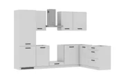 Meble kuchenne - Zestaw Mebli Kuchennych Asti 280X180 Cm L/P Mdf Lakier Biały Mat Cichy Domyk Blum - miniaturka - grafika 1
