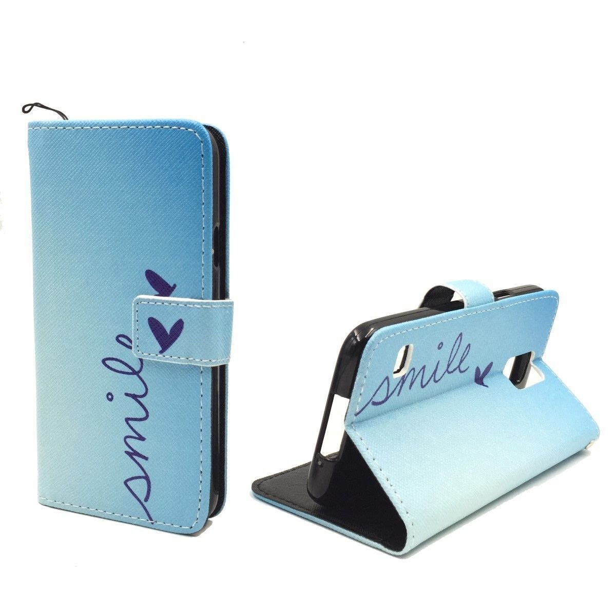Etui na telefon komórkowy Samsung Galaxy S5 / S5 Neo z napisem Smile Blue