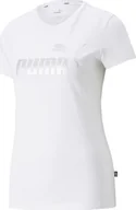 Bluzki damskie - Koszulka damska Puma ESS+ Metallic Logo Tee biała 848303 02-2XL - miniaturka - grafika 1