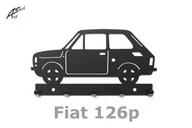 Wieszaki i stojaki - Wieszak na klucze ART-STEEL Fiat 126p, czarny, 21,5x11 cm - miniaturka - grafika 1