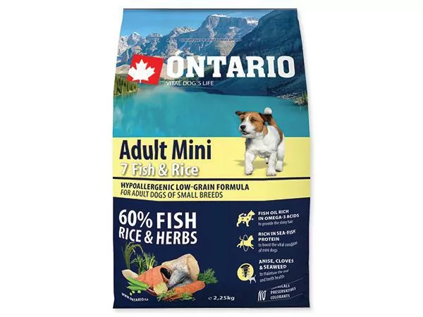 Ontario Adult Mini 7 Fish & Rice 2,25 kg