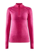 Koszulki i topy damskie - Koszulka damska Craft  Core Dry Active Comfort Zip Pink L - miniaturka - grafika 1