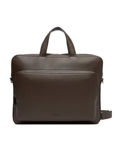 Calvin Klein Torba na laptopa Micro Pebble Slim Briefcase 36 LV04D3012G Brązowy - Torby na laptopy - miniaturka - grafika 1