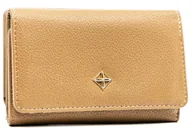 Portfele - Portfel damski eko Milano Design modny na karty i gotówkę pojemna portmonetka na suwak, beżowy - miniaturka - grafika 1