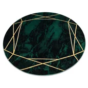 Dywany - Dywan EMERALD ekskluzywny 1022 koło - glamour, stylowy marmur, geometryczny butelkowa zieleń / złoty, koło 120 cm - miniaturka - grafika 1