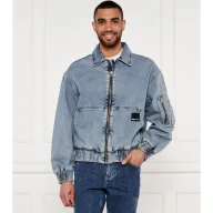 Kurtki męskie - Karl Lagerfeld Jeans Jeansowa kurtka bomber Loose fit - miniaturka - grafika 1