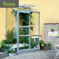 Szklarnie ogrodowe - VITAVIA szklarnia przyścienna IDA 900 srebrna (0,9 m2; 0,69 x 1,32 m) + baza - miniaturka - grafika 1