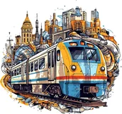 Pasmanteria - Naprasowanka Pociąg podróż Vintage Retro 5 - miniaturka - grafika 1