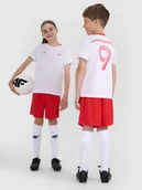 Spodnie i spodenki dla chłopców - 4F Spodenki sportowe dziecięce 4F JUNIOR x Robert Lewandowski - czerwone 122/128 (6-8 lat) - miniaturka - grafika 1