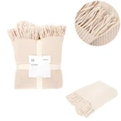 Koce - KOC CHENILLE szenilowy ecru 130x170 cm HOMLA - miniaturka - grafika 1