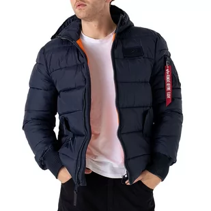 Kurtka Alpha Industries Hooded Puffer 11811307 - granatowa - Kurtki i kamizelki sportowe męskie - miniaturka - grafika 1