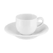 Filiżanki - Filiżanka 100 Ml Porcelanowa Ze Spodkiem Plus White Villa Italia - miniaturka - grafika 1