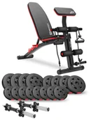 Ławki treningowe - Zestaw kulturystyczny Premium 40kg z ławką HS-1035 - miniaturka - grafika 1