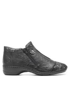 Rieker Botki 58388-01 Czarny - Botki damskie - miniaturka - grafika 1