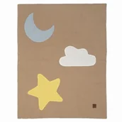 Maty edukacyjne - Hi Little One kołderka mata do zabawy z oddychającej organicznej BIO bawełny DAY & NIGHT Beige - miniaturka - grafika 1