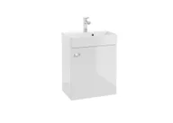 Szafki łazienkowe - Szafka łazienkowa pod umywalkę Defra Faro 47 cm biały połysk 001-D-05036 - miniaturka - grafika 1