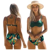 Stroje kąpielowe - KOMPLET BIKINI FIGI WYSOKI STAN STRÓJ KĄPIELOWY KOSTIUM PUSH UP NA BASEN M - miniaturka - grafika 1