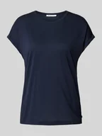 Koszulki i topy damskie - T-shirt o luźnym kroju z lejącej wiskozy - miniaturka - grafika 1