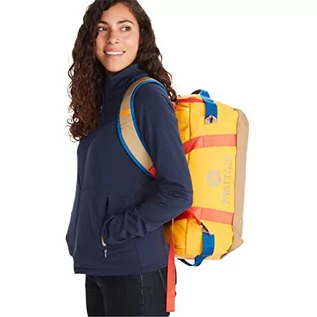 Torby podróżne - Marmot Long Hauler Duffel Mała, wytrzymała torba podróżna, mała torba na siłownię, torba sportowa na noc dla mężczyzn i kobiet, wodoodporny bagaż, pojemność 35 l, solarna/szetlandzka, jeden - grafika 1