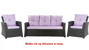 Komplet Poduszek Ogrodowych Na Meble Z Rattanu; Zestaw 5- Osobowy: Kanapa+ Fotele (2Szt.)/ Wodoodporne Pikowane Poduszki Ogrodowe, Kolor Jasny Fiolet - Poduszki ogrodowe - miniaturka - grafika 1