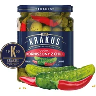 Pasztet i przetwory mięsne - Krakus Ogórki korniszony z chili 500g - miniaturka - grafika 1