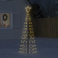 Oświetlenie świąteczne - vidaXL Choinka z lampek, z kołkami, 220 ciepłych białych LED, 180 cm - miniaturka - grafika 1
