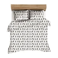 Pościel - Pościel z kory 200x220 biała czarna koty Bielawa KARO - miniaturka - grafika 1