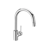 Baterie kuchenne - Bateria kuchenna jednouchwytowa z wysoką wylewką + wyciągana wylewka ROCA Teras chrom - miniaturka - grafika 1